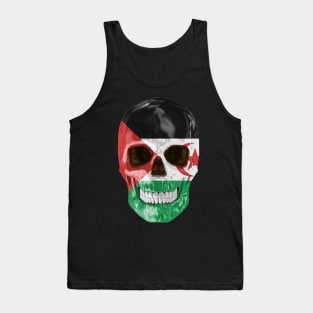 Western Sahara Flag Skull - Gift for Western Saharan With Roots From Western Sahara Tank Top